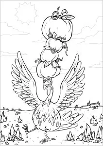 Turkey with three pumpkins   simple version