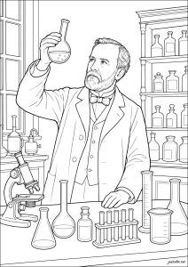 Louis Pasteur in his laboratory - The father of microbiology