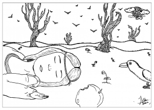 Coloring page adults snow white allan