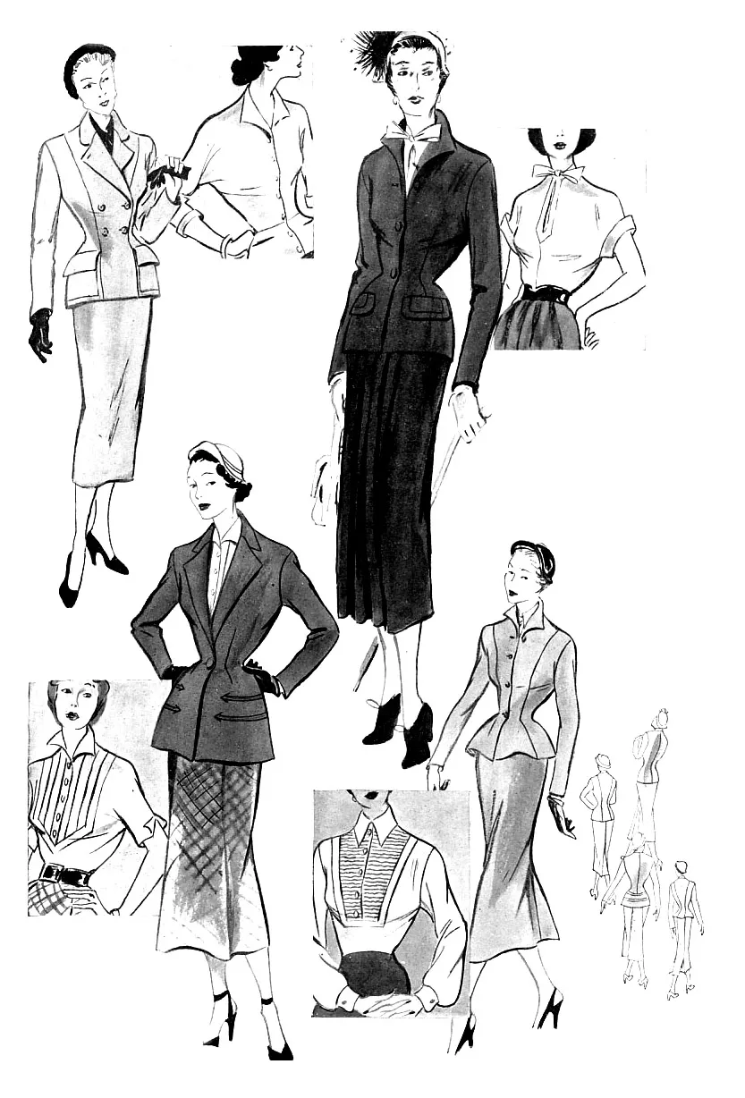 Croquis mode - 1949 (Printable Fashion, clothing and jewelry Coloring Page for adults)