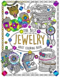 Coloring book adult jewelry cover