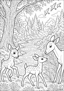 Fawns in the enchanted forest