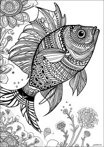 Patterned fish with thick lines