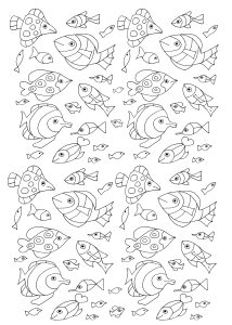 100 fish to color