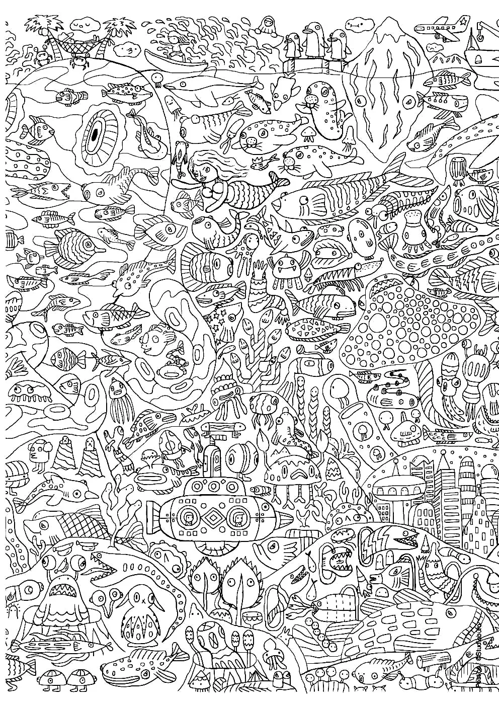 For adults - 13 (Printable Fish Coloring Page for adults)