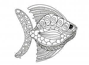 Coloring fish zentangle step 1 by olivier