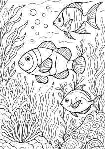 Animated Coral Reef (Fish Coloring Page)