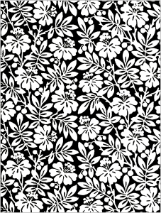 coloring-Black-and-white-Flowers-from-English-19th-Century-Wallpaper
