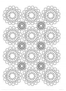 Coloring adult circles flowers