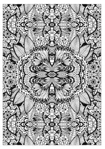 Coloring adult complex flower carpet by valeriia lelanina