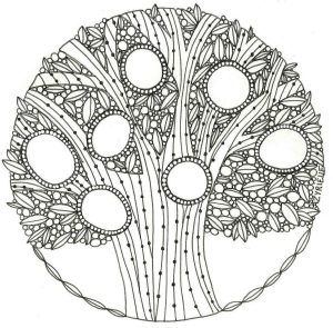 Printable Flowers & vegetation Coloring Page for adults : Incredible Tree