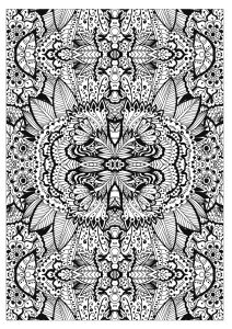 Coloring adult complex flower carpet by valeriia lelanina
