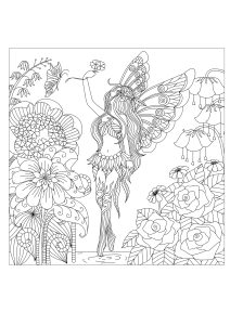 Coloring pages adults flowers queen by bimdeedee