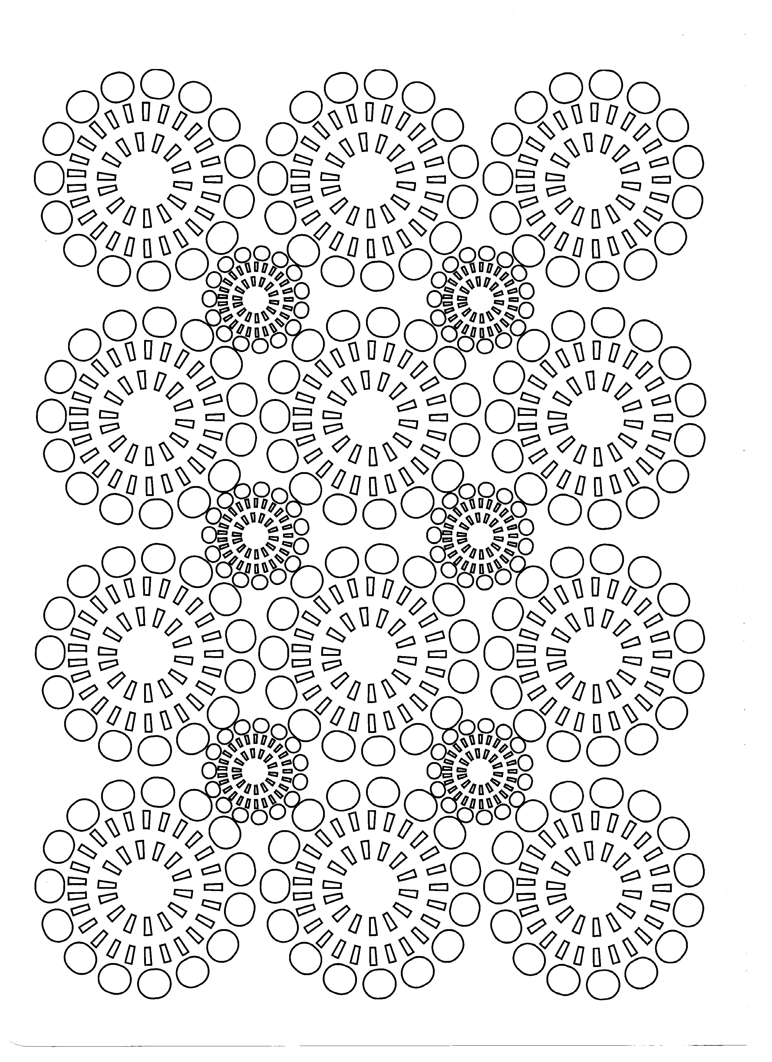 Flowers in regular circles