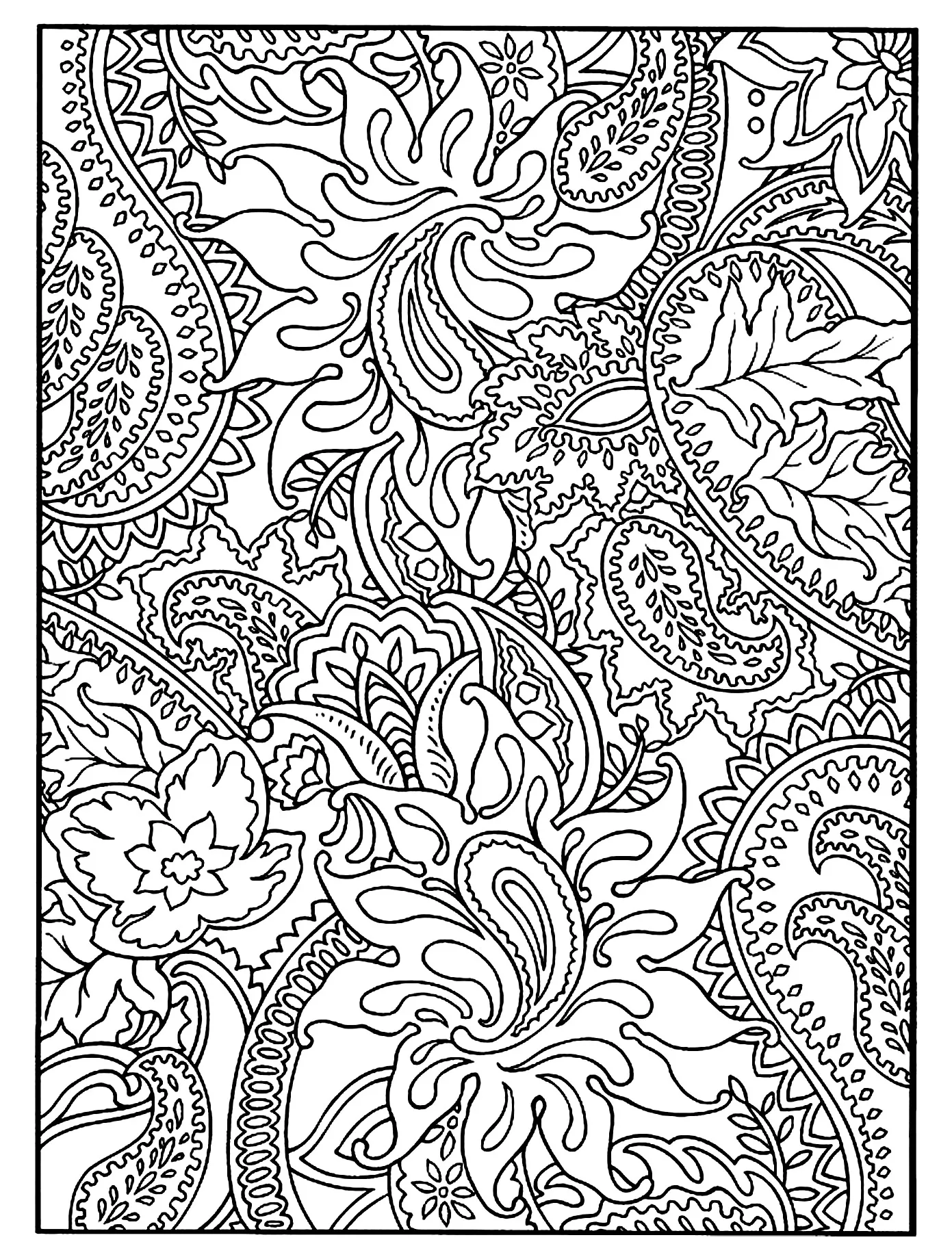 Flowers to print (Printable Flowers & vegetation Coloring Page for adults)