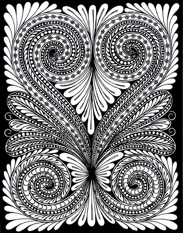 Hypnotic coloring page with leaves that seem to move !