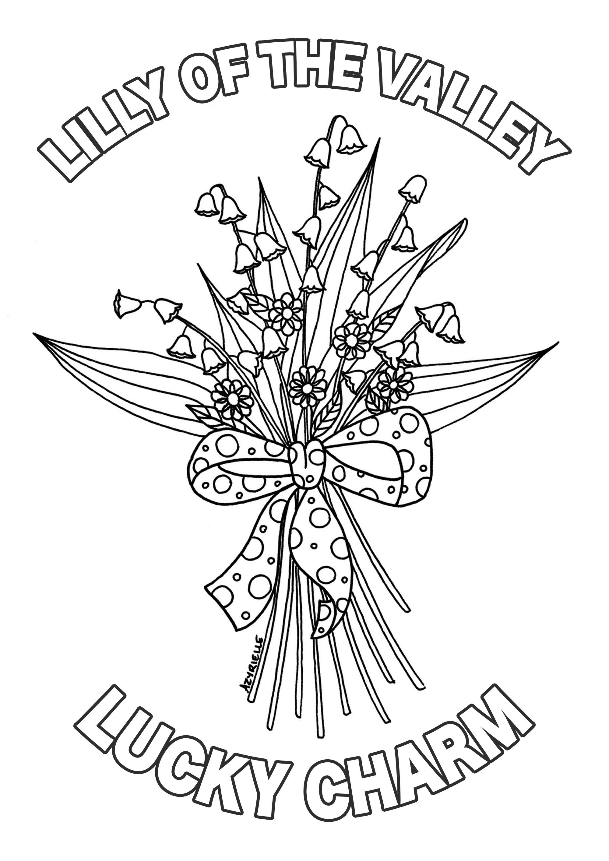 Lilly of the valley : Coloring page with text