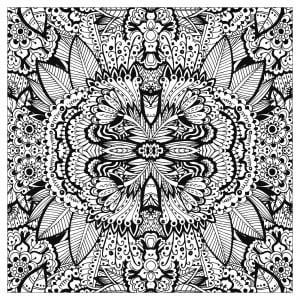 "Flower carpet" : A very very complex coloring page ! (Flowers & vegetation Coloring Page)