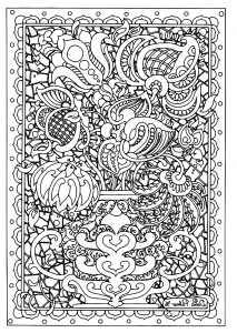 Difficult coloring page of flowers, free to print (Flowers & vegetation Coloring Page)