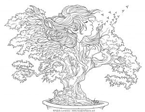 Bonsaï wishes (Flowers & vegetation Coloring Page)
