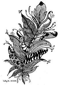 "Fancy feather", exclusive coloring page See the original work