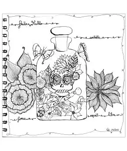 "Hommage to Frida Khalo", exclusive coloring page See the original work
