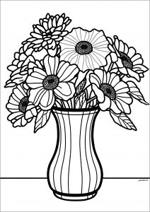 Flower celine - Flowers Adult Coloring Pages