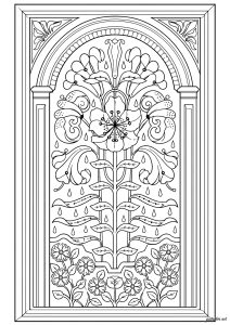 Floral motif of a Victorian cabinet from 1878