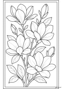 Elegant irises (Flowers & vegetation Coloring Page)
