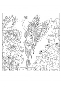 Flower Queen (Flowers & vegetation Coloring Page)