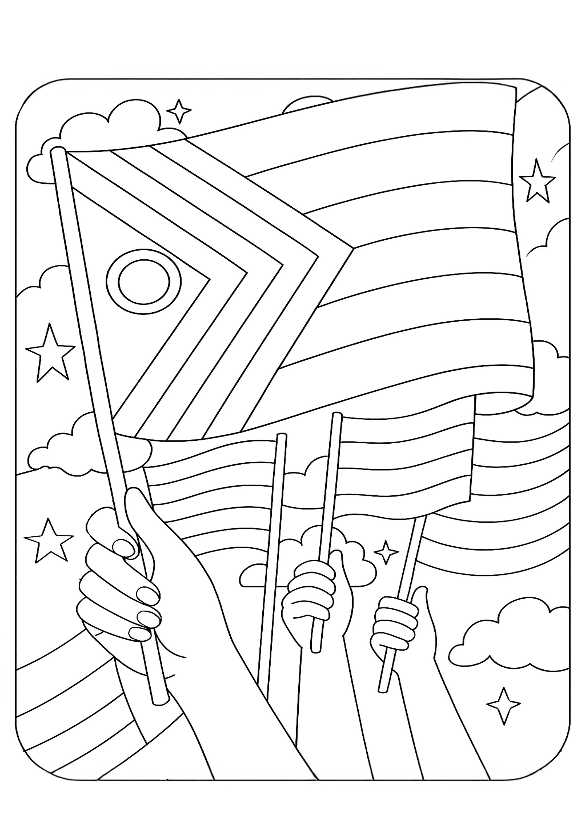 LGBTQIA+ flags (Printable Unclassifiable Coloring Page for adults)