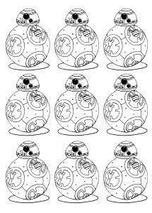 Coloring adult bb 8 star wars 7 the force awakens bb8 robot
