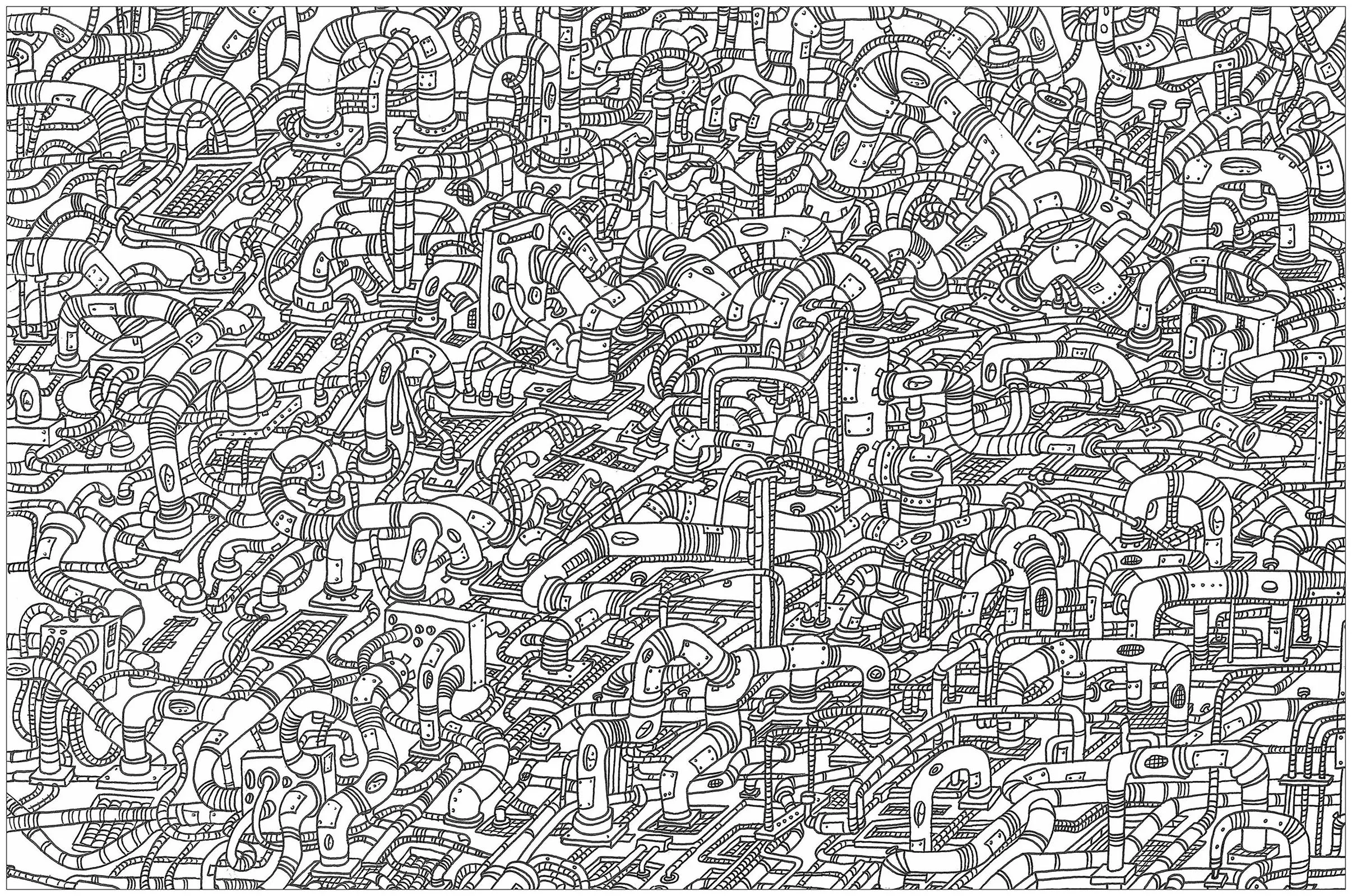 Complex hoses (Printable Unclassifiable Coloring Page for adults)