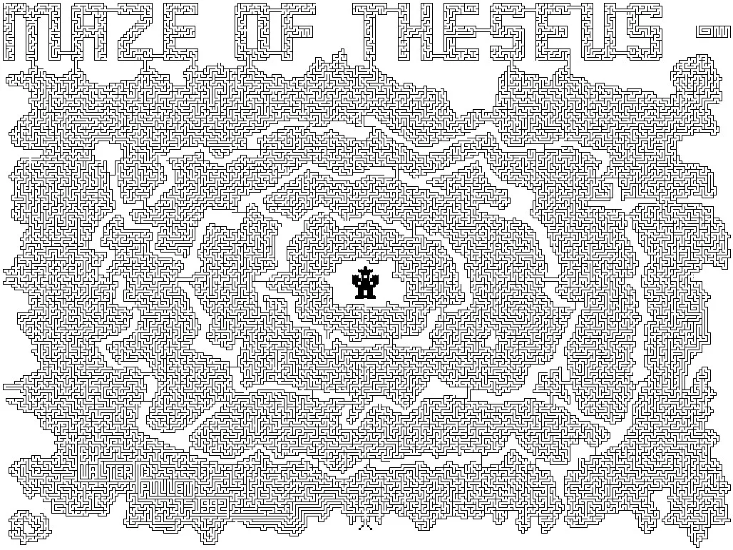Labyrinthe difficult (Printable Unclassifiable Coloring Page for adults)