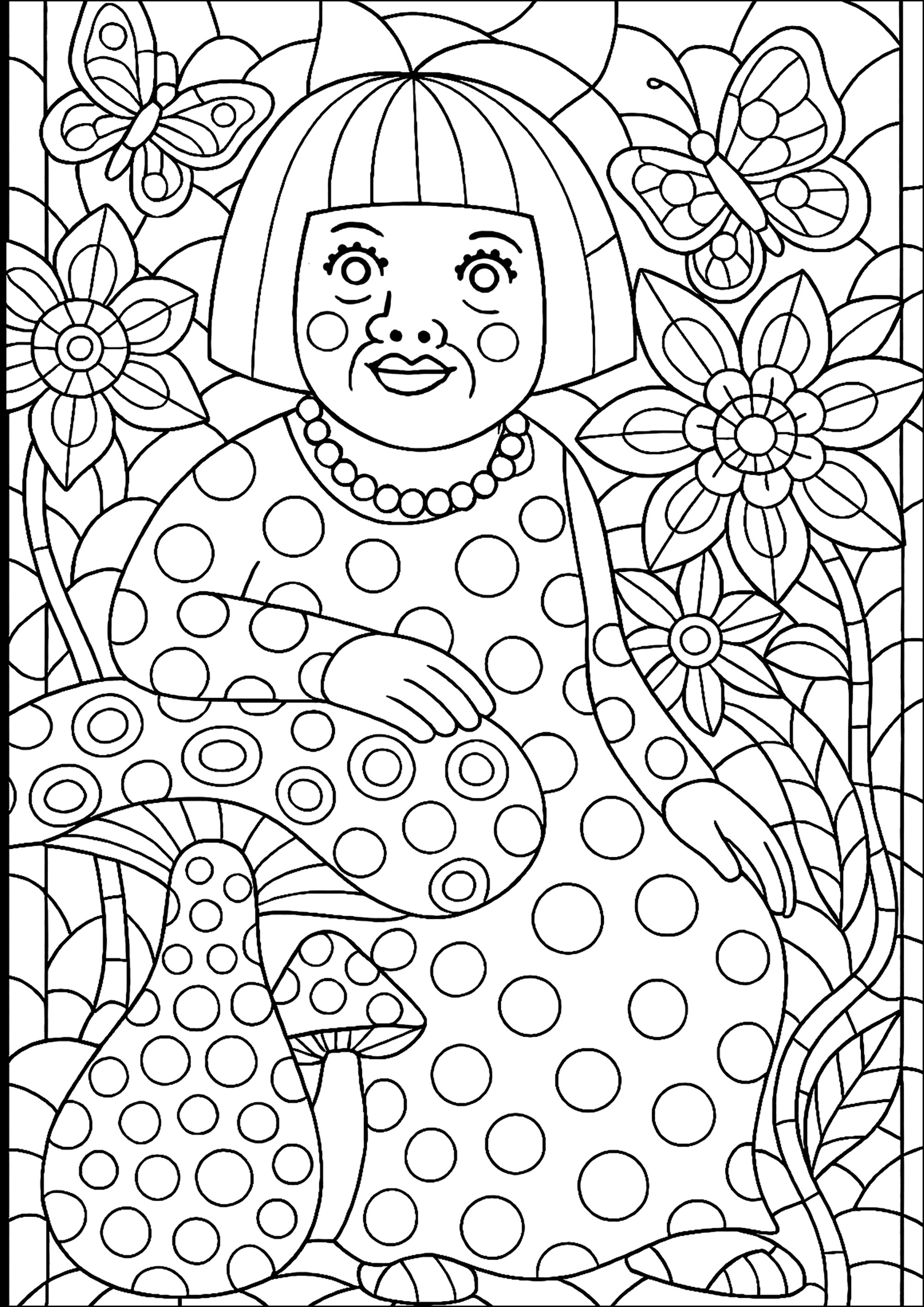 Yayoi Kusama Unclassifiable Coloring Pages