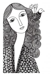 Coloring woman simple