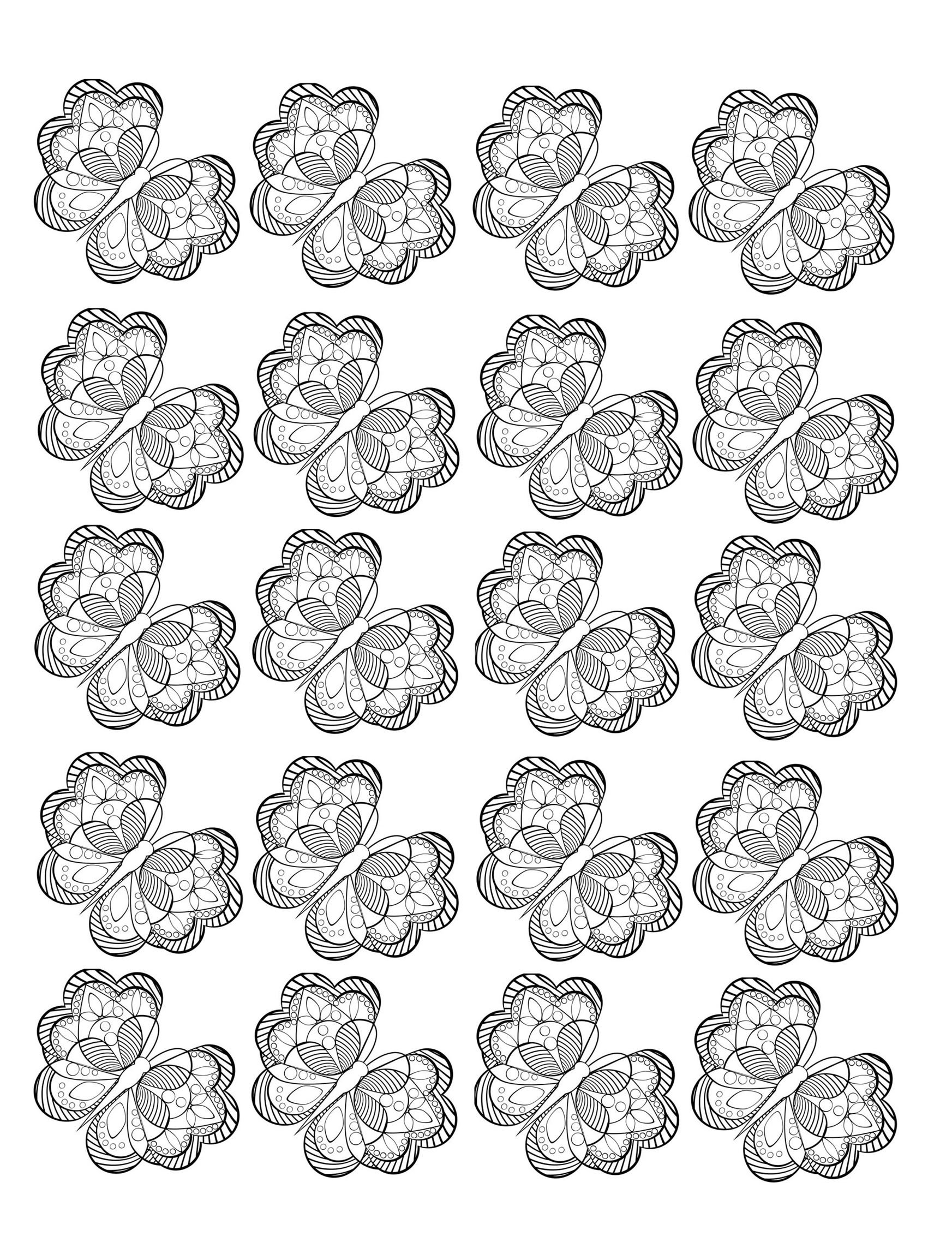 Butterfly (Butterflies & Insects Coloring Page) Butterfly (Printable Butterflies & Insects Coloring Page for adults)