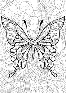 920 Zentangle Butterfly Coloring Pages , Free HD Download