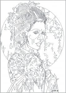 Portrait of a Japanese girl (Japan Coloring Page)
