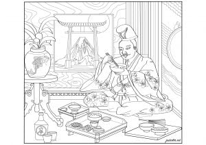 Japanese meal (Japan Coloring Page)