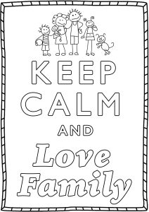 Coloring Keep Calm and love family
