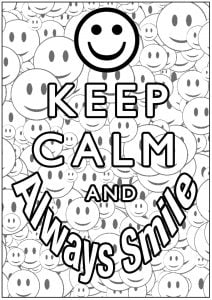 Coloring Keep Calm and always smile