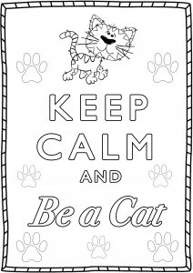 Coloring Keep Calm and be a cat