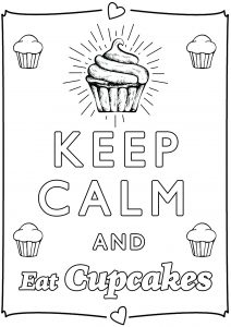 Coloring Keep Calm and eat cupcakes