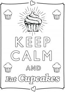 Coloring Keep Calm and eat cupcakes