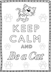 Keep Calm and Be a Cat : A cute little cat (Keep calm and … Coloring Page)