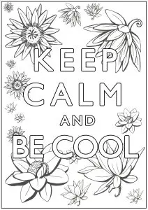 Keep Calm and Be Cool : Lotus flowers in background