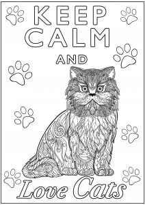 Keep Calm and Love Cats (Keep calm and … Coloring Page)