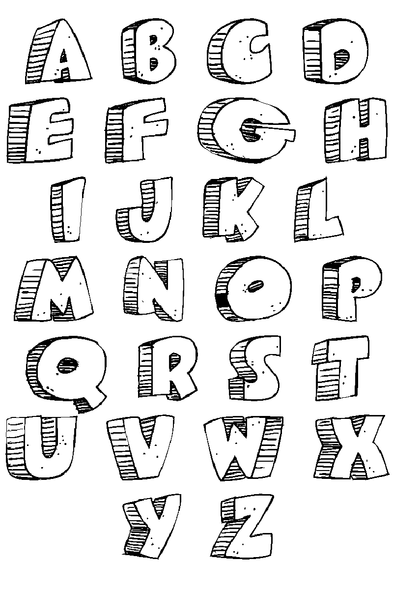 Alphabet 3d - Alphabet Coloring pages for kids to print ...