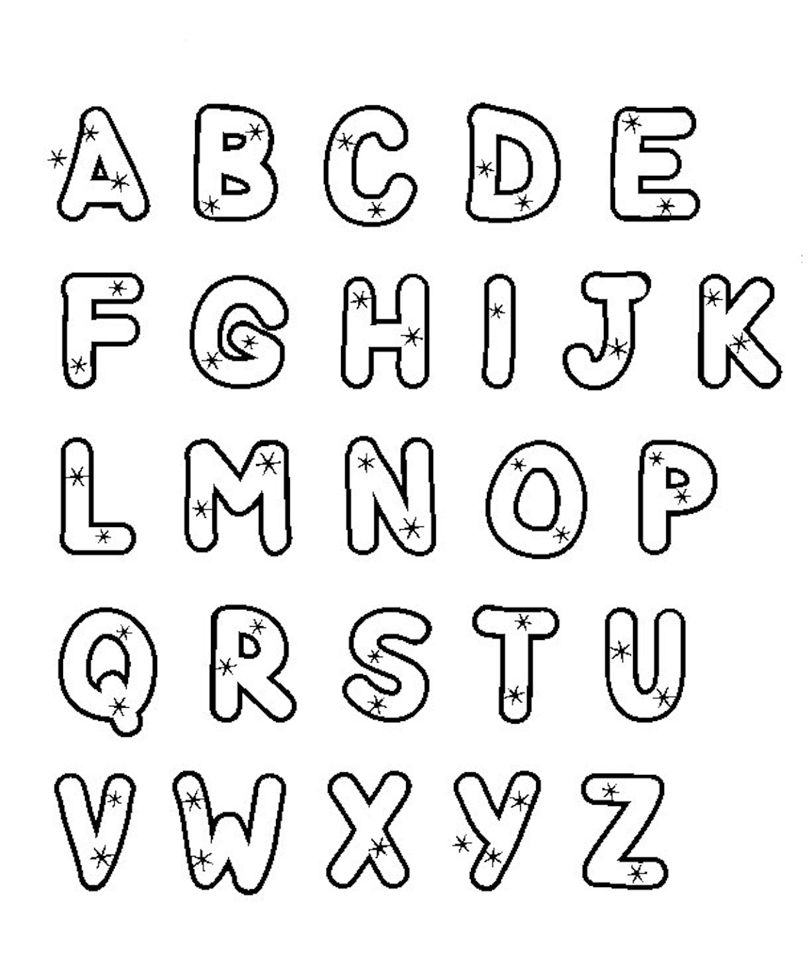 Alphabet doodle - Alphabet Coloring pages for kids to print & color